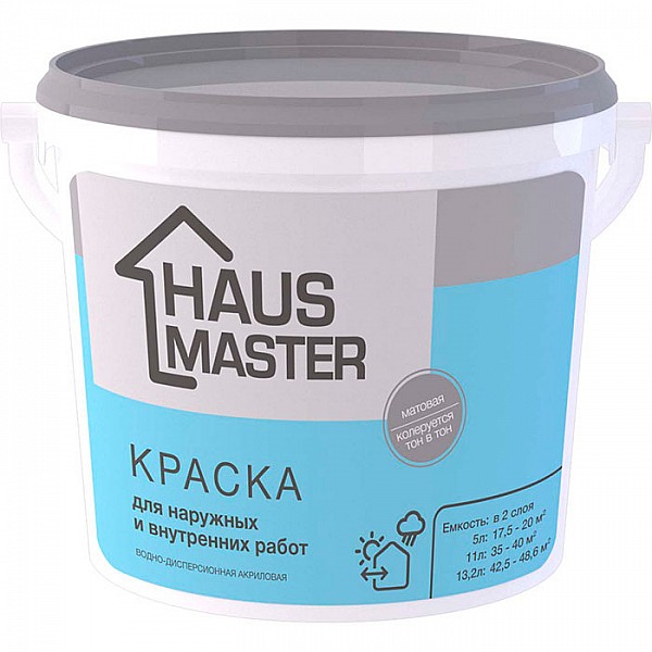 Краска MAV Haus Master для внутренних и наружных работ 5 л белая