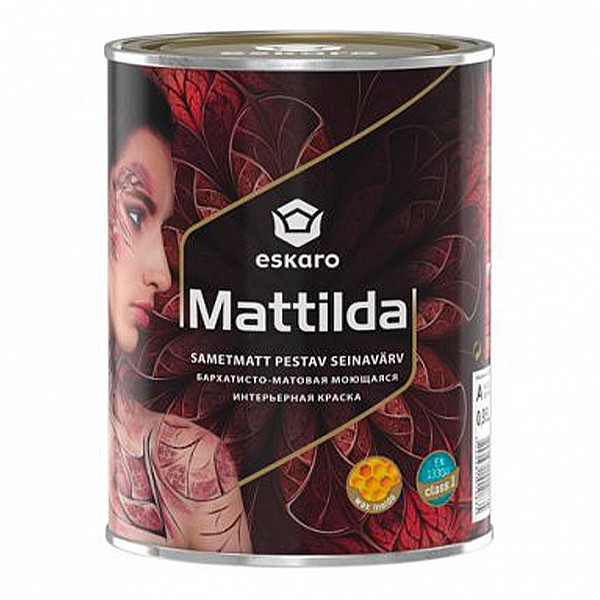 Краска Eskaro Mattilda для стен и потолков бархатисто-матовая 0.95 л белая