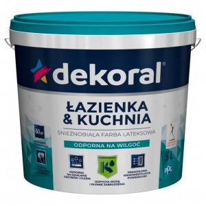 Краска Dekoral Maleinak Plus для кухонь и ванн 5 л снежно-белая