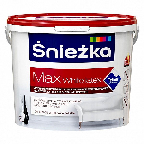 Краска Sniezka Max White Latex 3 л белая