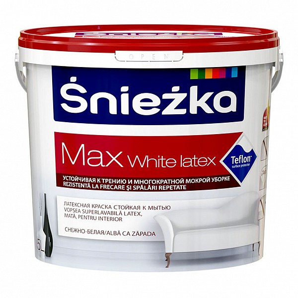 Краска Sniezka Max White Latex 5 л белая