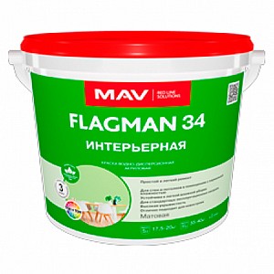 Краска MAV Flagman 34 Интерьерная 11 л белая