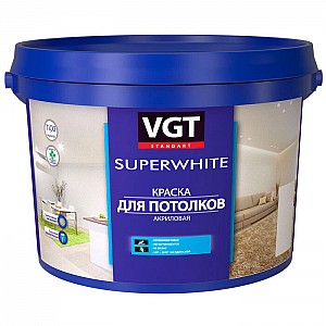 Краска VGT ВД-АК-2180 для потолков 1.5 кг супербелая