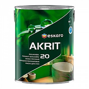 Краска Eskaro Akrit 20 особо прочная моющаяся полуматовая для стен 2.85 л