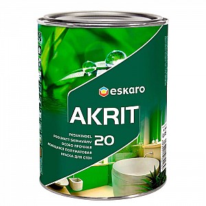 Краска Eskaro Akrit 20 особо прочная моющаяся полуматовая для стен 0.95 л