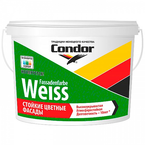 Краска Condor Fassadenfarbe-Weiss 15 кг белая