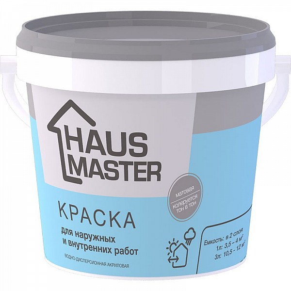 Краска MAV Haus Master для внутренних и наружных работ 3 л белая