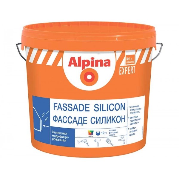 Краска Alpina Expert Fassade Silicon База 3 9.4 л прозрачная