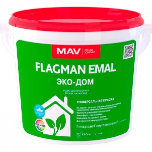 Краска MAV Flagman Emal Эко-Дом 5 л белая глянцевая