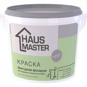 Краска MAV Haus Master фактурная фасадная для наружных и внутренних работ 11 л белая
