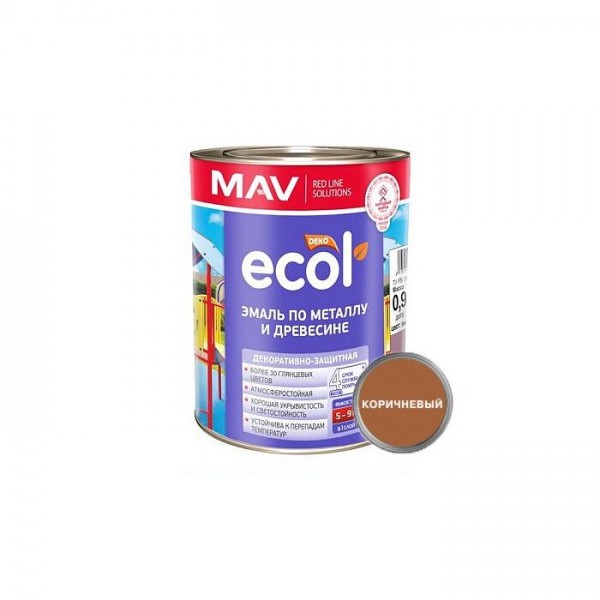 Эмаль Mav Ecol ПФ-115 1 л коричневая