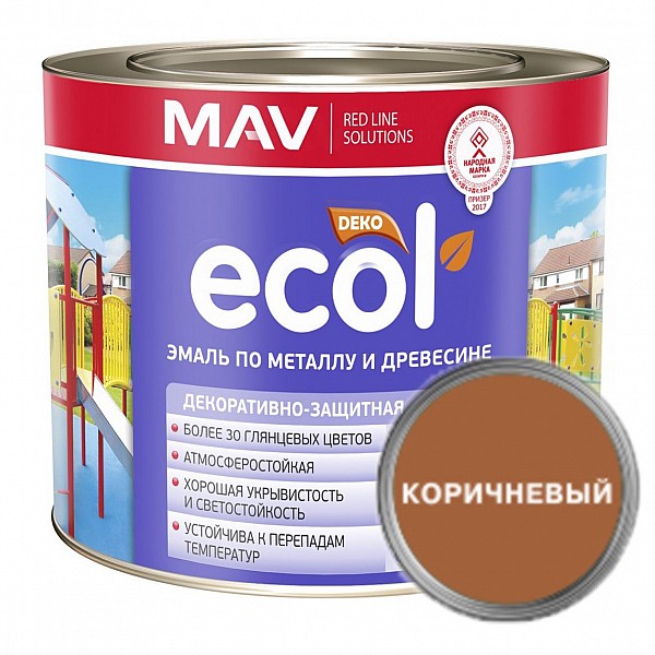 Эмаль Mav Ecol ПФ-115 2.4 л коричневая