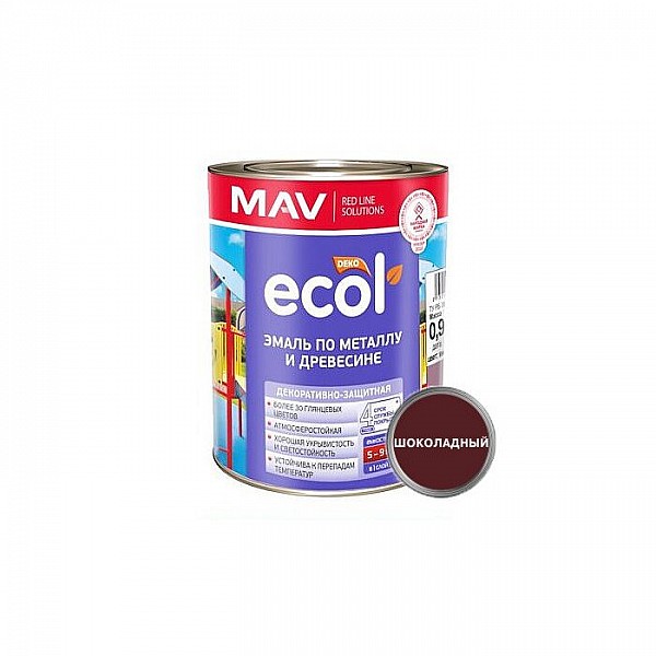 Эмаль Mav Ecol ПФ-115 1 л шоколадная