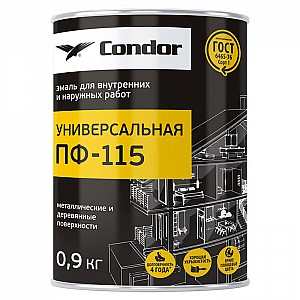 Эмаль Condor ПФ-115 0.9 кг черная