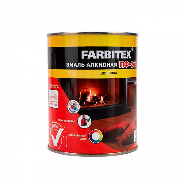 Эмаль Farbitex ПФ-266 0.8 кг красно-коричневая