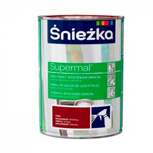 Эмаль масляно - фталевая Sniezka Supermal для дерева и металла 0.8 л вишневая