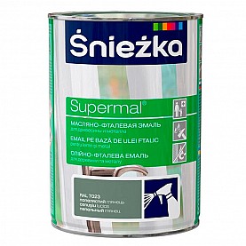 Эмаль масляно - фталевая Sniezka Supermal для дерева и металла 0.8 л пепельная