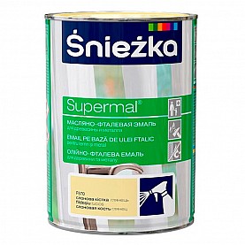 Эмаль масляно - фталевая Sniezka Supermal для дерева и металла 0.8 л слоновая кость