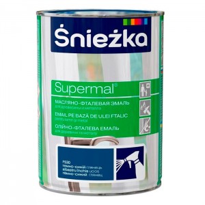 Эмаль масляно - фталевая Sniezka Supermal для дерева и металла 0.8 л темно-синяя