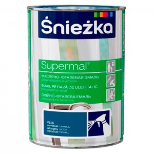 Эмаль масляно - фталевая Sniezka Supermal для дерева и металла 0.8 л голубой