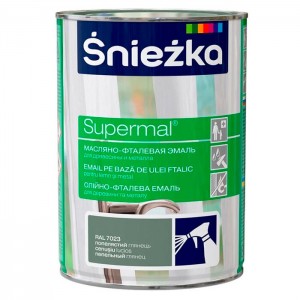 Эмаль масляно - фталевая Sniezka Supermal для дерева и металла 0.8 л светло-пепельная