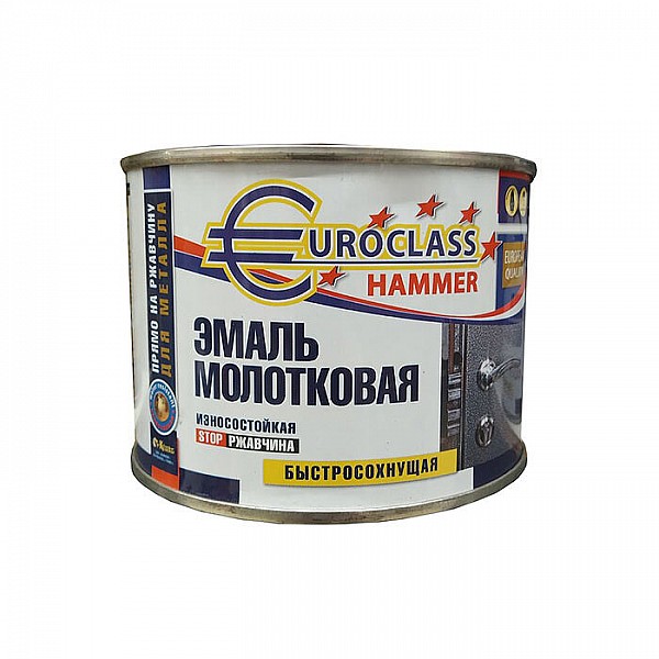Эмаль Euroclass с молотковым эффектом 0.4 кг серебряная