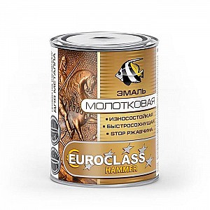Эмаль Euroclass с молотковым эффектом 0.8 кг черная