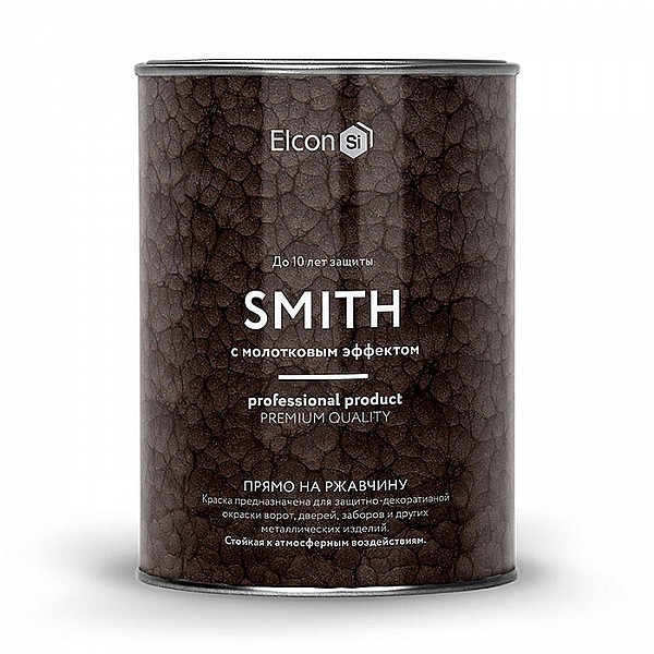 Кузнечная краска Elcon Smith с молотковым эффектом 0.8 кг черная