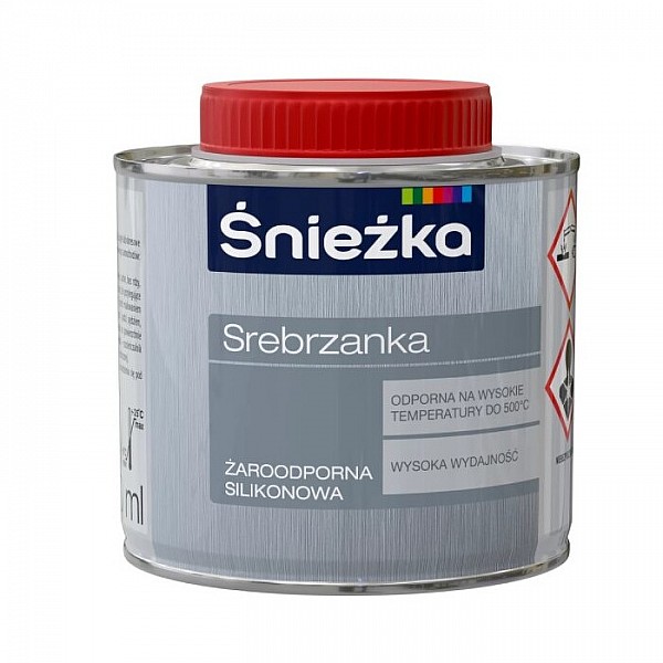 Эмаль Sniezka Srebrzanka термостойкая до 500°С 0.5 л серебристая