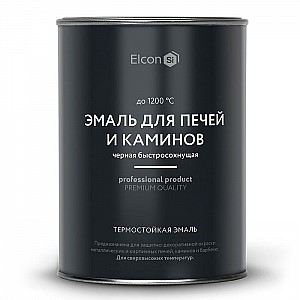 Эмаль термостойкая Elcon Max Therm для печей и каминов до 1200°С 0.8 кг черная