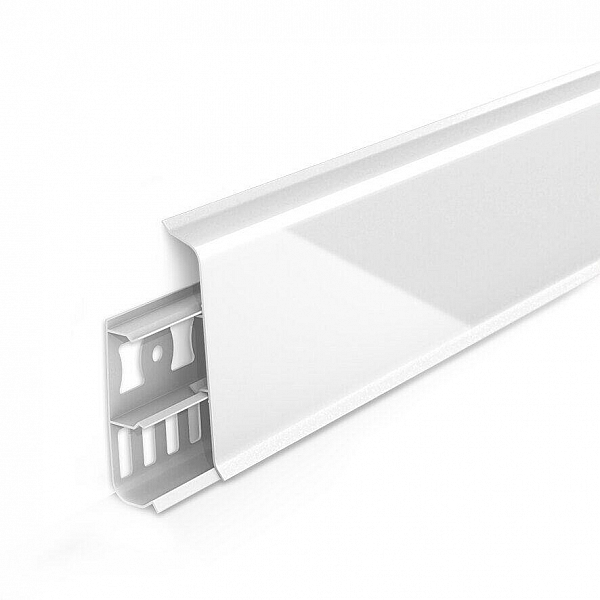 Плинтус напольный Ideal Deconika 001-G Белый глянцевый 2200*85*22 мм