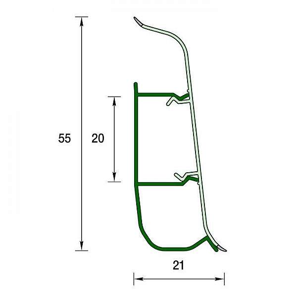 Плинтус напольный Ideal Deconika 215 Дуб снежный 2200*55*21 мм