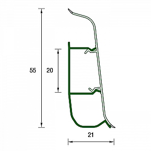 Плинтус напольный Ideal Deconika 303 Венге темный 2200*55*21 мм. Изображение - 1