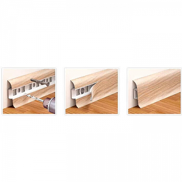 Плинтус напольный Ideal Классик К55 230 Дуб айсберг 2200*55*22 мм