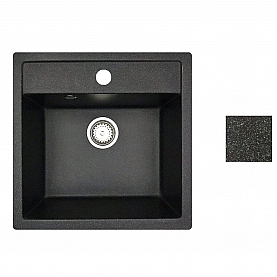 Мойка из кварцевого песка Belevors Rio блэк с сифоном 510*505 мм