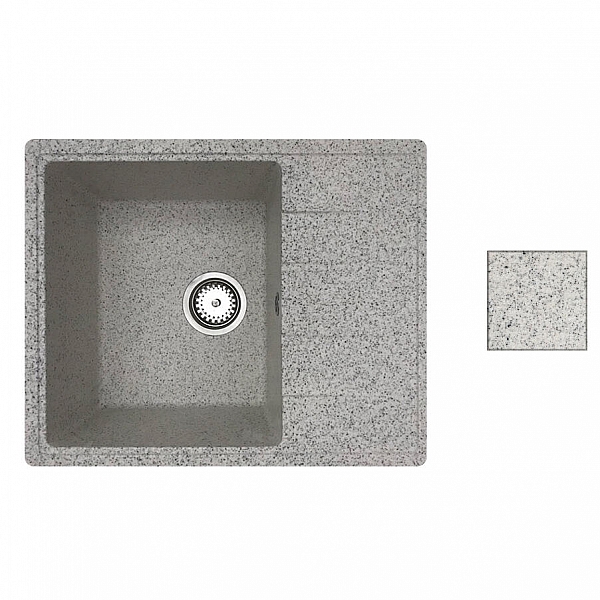 Мойка из кварцевого песка Belevors Mila олово с сифоном 570*465 мм