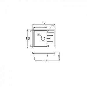 Мойка из кварцевого песка Belevors Mila белый с сифоном 570*465 мм. Изображение - 1