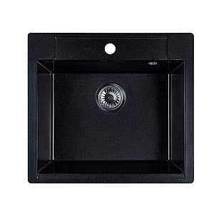 Мойка из кварцевого песка Marblan Cubi оникс с сифоном 550*500 мм