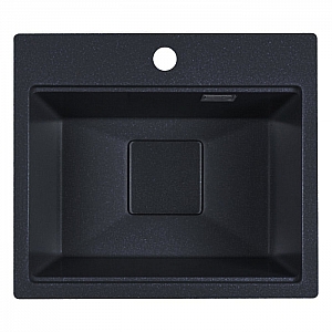 Мойка из кварцевого песка Marblan Comfort оникс с сифоном и коландером серым 480*420 мм