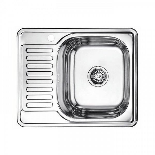 Мойка из нержавеющей стали Ledeme L65848-R чаша справа 580*480 мм с сифоном и креплениями