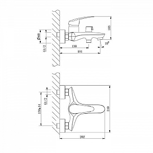 Смеситель Lemark Linara LM0414C с коротким изливом дивертор с керамическими пластинами. Изображение - 1