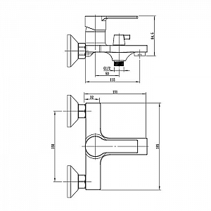 Смеситель Voda Raft RF54 с коротким изливом c аксессуарами. Изображение - 1