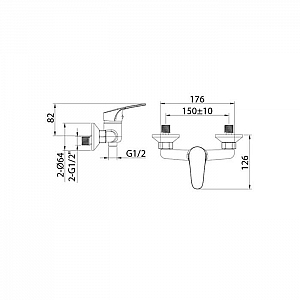Смеситель Milardo Simp SIMSB00M03 в комплекте с лейкой шлангом держателем. Изображение - 2
