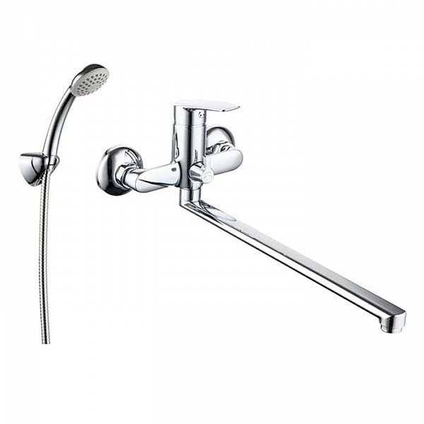 Смеситель Milardo Horizont HORSB02M10 длинный излив 350 мм с аксессуарами