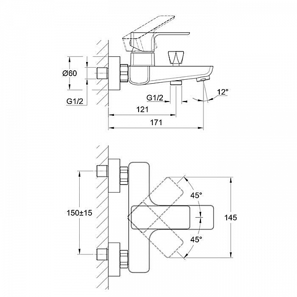 Смеситель Cersanit GEO 63040