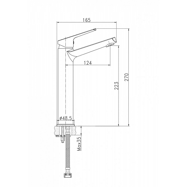 Смеситель Cersanit Flavis 63038 однорычажный высокий