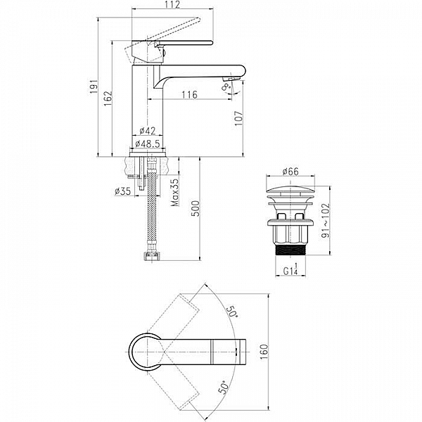 Смеситель Cersanit Brasko 63020