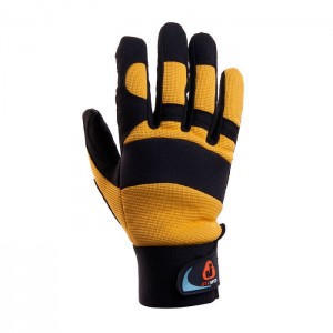 Перчатки виброзащитные Jeta Safety JAV01-VP-9/L из синтетической кожи размер 9/L черно-желтые