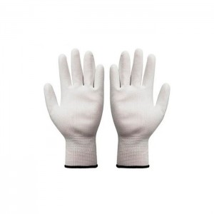 Перчатки из полиэстра Bilt TR-540 белые с белым ПУ покрытием на ладони размер 7