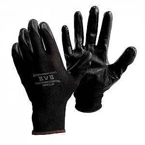 Перчатки из полиэстра Bilt TR-517В 650030 черные с черным нитриловым покрытием размер 9